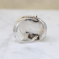 Green Turquoise Nugget in Sterling Ring