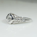 Lacy Lilies White Gold Filigree Diamond Solitaire