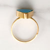 Brilliant Blue Turquoise in Simple Gold Ring