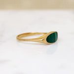 Chic Italian Malachite Signet Ring