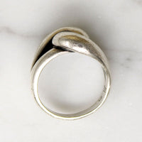 Modernist Double Looped Sterling Silver Dome Ring