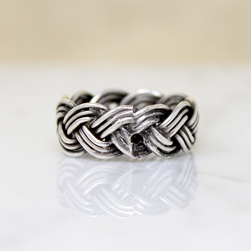 Plaited Sterling Silver Band