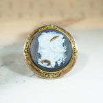 Beautiful Agate Cameo of a Faun Ring