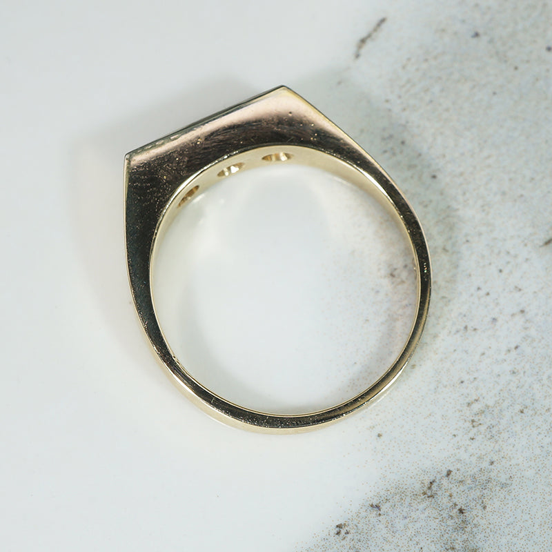 Swanky Two-Tone Gold & Diamond Signet Ring