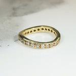 Contoured Diamond & 18k Gold Eternity Band