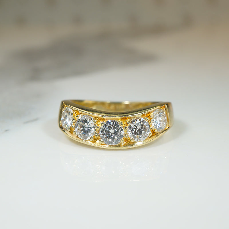 Luxurious 1.15tcw Diamond Contour Band in 18k Gold