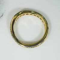 Contoured Diamond & 18k Gold Eternity Band