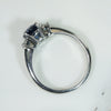 Midnight Blue Sapphire & Half Moon Diamonds Platinum Ring