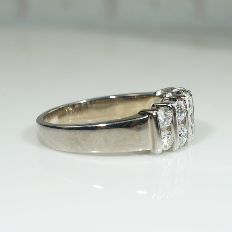 Retro Revival Chunky Diamond Band in White Gold