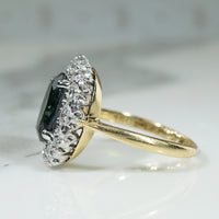 Stunning Vintage Oval Sapphire Diamond Halo Ring