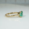 Enchanting Emerald in Engraved Gold Solitaire Ring