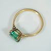 Enchanting Emerald in Engraved Gold Solitaire Ring