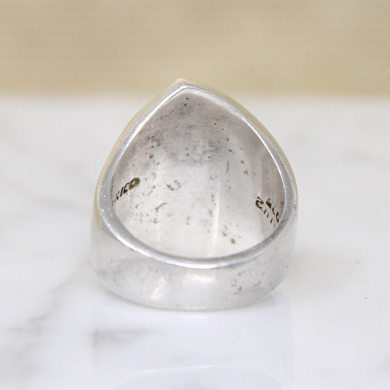 Mesmerizing Mexican Modernist Sterling Ring