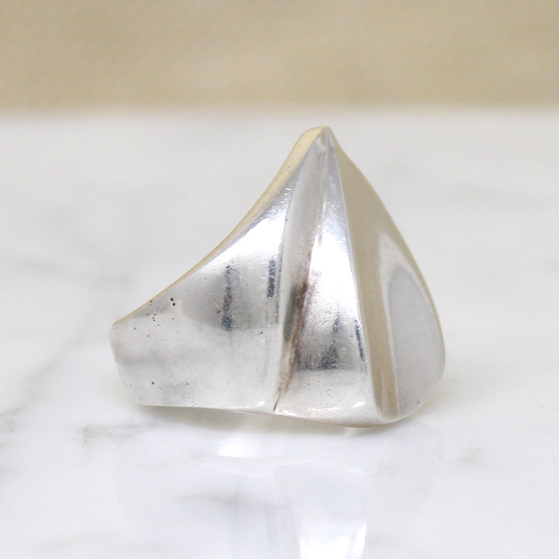 Mesmerizing Mexican Modernist Sterling Ring