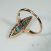 Wicked Turquoise & Rose Cut Diamond Navette Ring