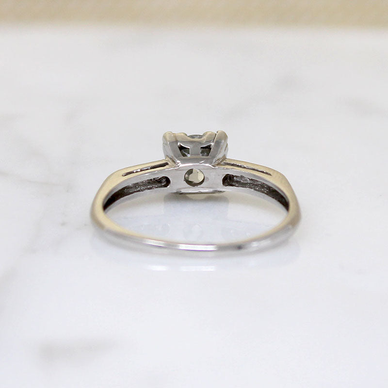 Refined Mid Century Old European Cut Diamond & Platinum Ring