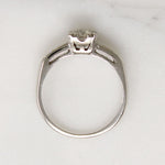 Refined Mid Century Old European Cut Diamond & Platinum Ring