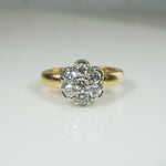 Cheerful Mid Century Daisy Diamond Cluster Ring