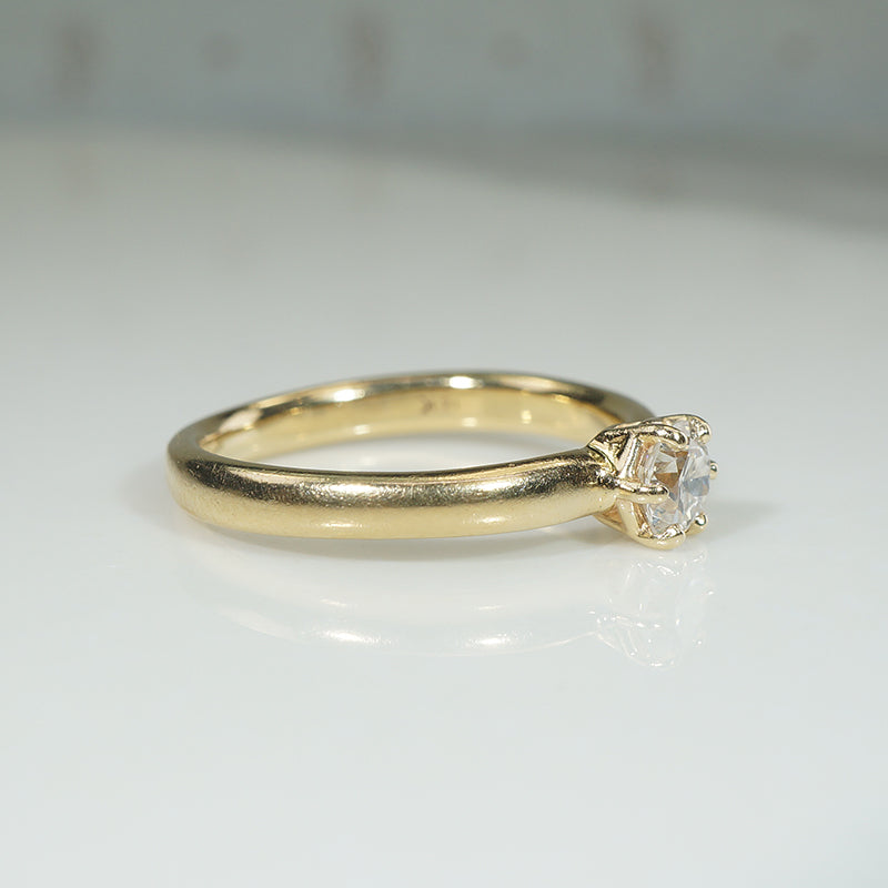 Old European Cut Diamond Solitaire on Chunky Gold Band