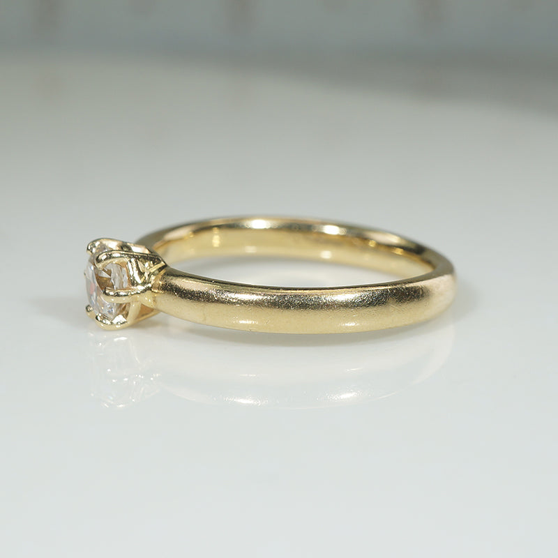 Old European Cut Diamond Solitaire on Chunky Gold Band