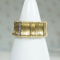 Roberto Coin "Elephant Skin" 18k Gold & Diamond Band