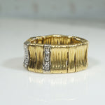 Roberto Coin "Elephant Skin" 18k Gold & Diamond Band