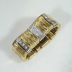 Roberto Coin "Elephant Skin" 18k Gold & Diamond Band