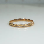 Scalloped & Milgrained 14k Gold Band