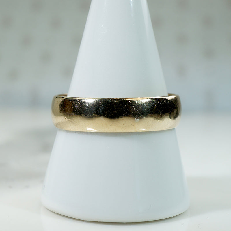 Subtly Hammered Size 12 14k Gold Band