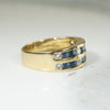 Channel Set Sapphire & Diamond 18k Gold Band