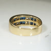 Channel Set Sapphire & Diamond 18k Gold Band