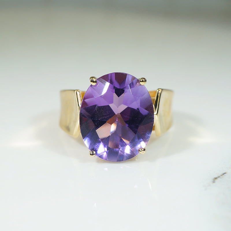 Fabulous Amethyst & 14k Gold Cocktail Ring