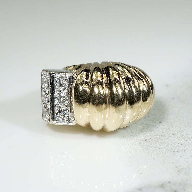 Petite & Proud Gold, Platinum & Diamond Retro Ring