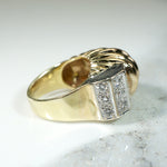 Petite & Proud Gold, Platinum & Diamond Retro Ring