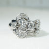 Gorgeous Stylized Buckle Diamond Retro Ring