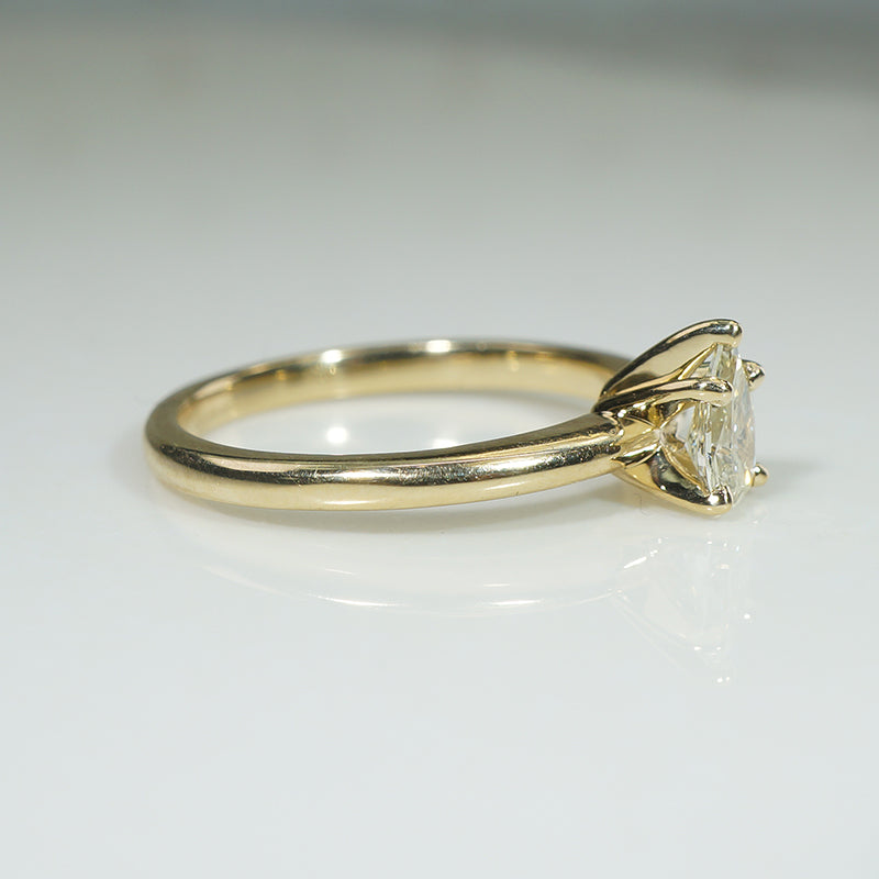 Fancy Light Yellow Pear-Cut Diamond Solitaire Ring