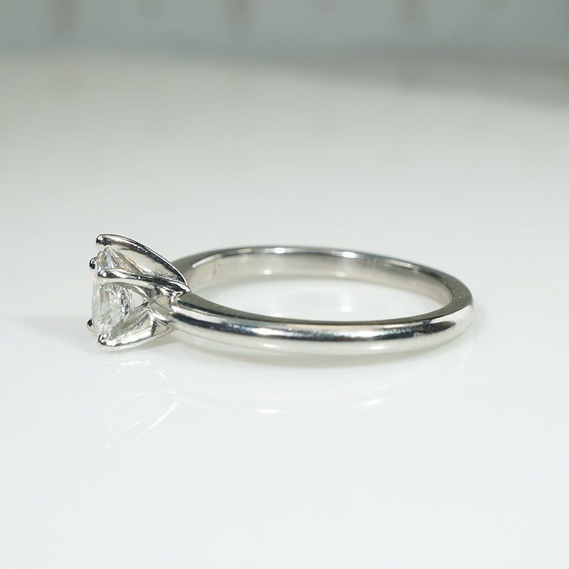 Vintage Pear-Cut Diamond in Icy Platinum Solitaire Ring