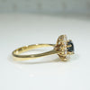 Sapphire & Diamond Cluster Ring in 18k Gold