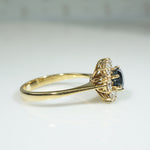 Sapphire & Diamond Cluster Ring in 18k Gold