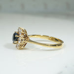 Sapphire & Diamond Cluster Ring in 18k Gold