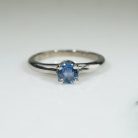 Montana Sapphire in White Gold Solitaire Ring