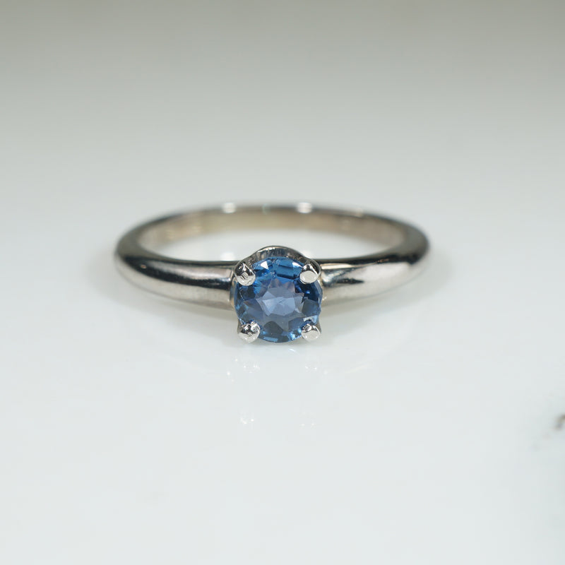 Montana Sapphire in White Gold Solitaire Ring