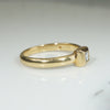 Square Cut Diamond Bezel Set in 18k Gold Ring