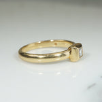 Square Cut Diamond Bezel Set in 18k Gold Ring