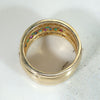 Wide 18k Gold Band with Harlequin Gems