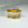 Wide Florentine Finish Gold Band with Scalloped Edges