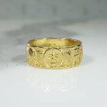 Buttery 18k Gold Band with Roman Motif