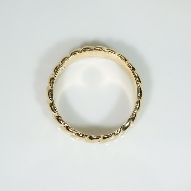 Cool Vintage Gold Wave Wedding Band