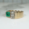 Ravishing Emerald & Diamond Retro Ring