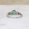 Octagonal Step Cut Emerald & Diamond Palladium Ring